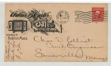 Char D. Elliot Civil Engineer Somerville, Mass 1904 Arthur B. Curtis Fire & Burglar Proof Safes, Perkins Collection 1861 to 1933 Envelopes and Postcards